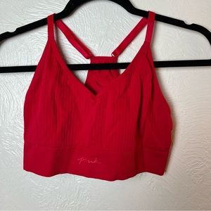 VS PINK ribbed seamless lightly lined bralette